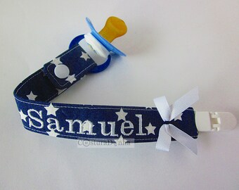 Baby boy pacifier holder, baby boy pacifier clip, baby personalized gift