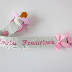 Baby girl pacifier holder, baby girl pacifier clip - personalized name