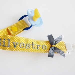 Baby boy pacifier holder, baby boy pacifier clip - personalized name