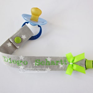 Baby boy pacifier holder, baby boy pacifier clip - personalized name