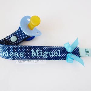 Baby boy pacifier holder, baby boy pacifier clip, baby personalized gift
