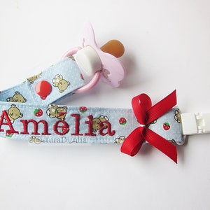 Baby girl pacifier holder, baby girl pacifier clip - personalized name