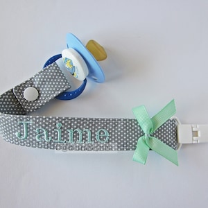 Baby boy pacifier holder, baby boy pacifier clip - personalized name