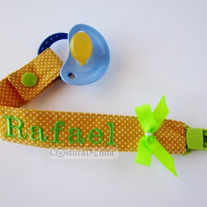 Baby boy pacifier holder, baby boy pacifier clip - personalized name