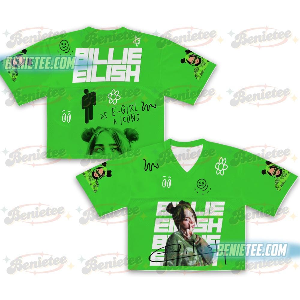 トップス Billie Eilish BE Custom Jersey Game Tee Billie Eilish BE Photo Jersey