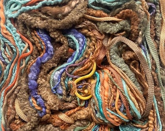 Morocco- Hand dyed 50 metres pack, contains cotton, silk and viscose textured threads!