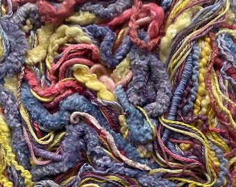 Purple Parrot- Hand dyed 50 metre pack, contains cotton, silk and viscose textured threads!