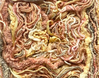 Shell- Hand dyed 50 metres pack, contains cotton, silk and viscose textured threads!