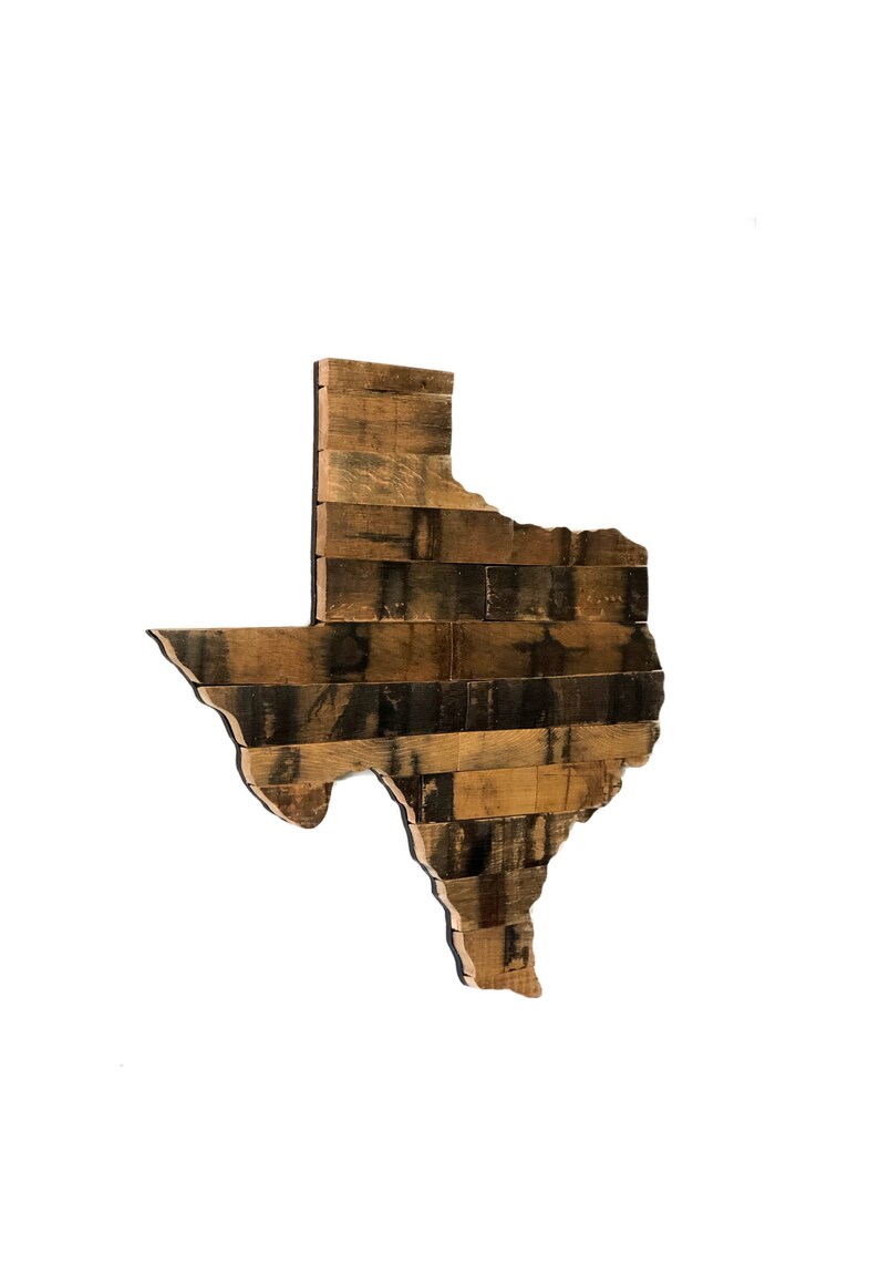 Texas Barrel Art. State of Texas Made From Reclaimed Bourbon Etsy