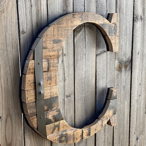 Wooden Letter C made from Bourbon barrels. Letter Signs. Alphabet Sign. Home & Office Decor. 2 foot signs. Reclaimed and Sustainable Wood.