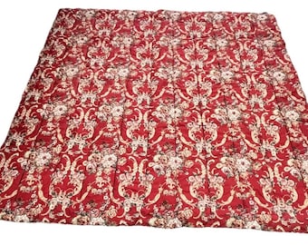 Vintage RALPH LAUREN red floral Marseilles Comforter full QUEEN