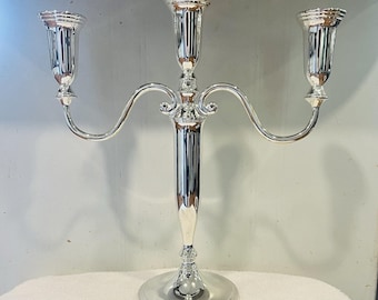 Vintage Godinger Silver Art Candelabra (GSA) Silver Plated 3 Candle Holder