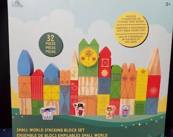 Disney Parks It's A Small World-stapelblokkenset 32 houten blokken Character