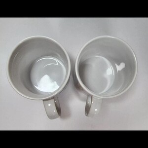 Mickey And Minnie Mouse Ceramic Mugs Set Of 2 White Disney VTG image 3