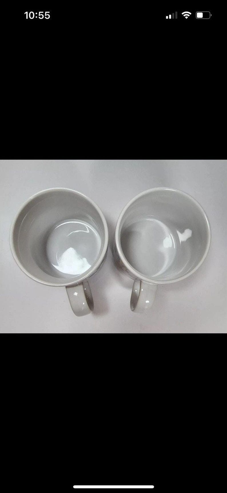 Mickey And Minnie Mouse Ceramic Mugs Set Of 2 White Disney VTG image 3