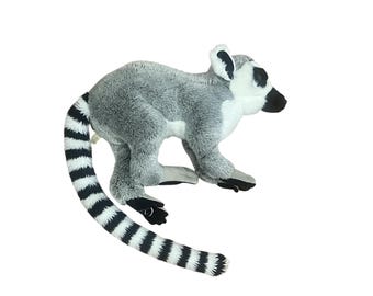 Magnussen Home Ringtail Lemur Plush Stuffed Animal Realistic 14" Long Tail