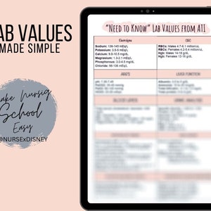 Nursing ATI Lab Values Cheat Sheet For Nursing Students. Clinical Lab Values for Nursing school