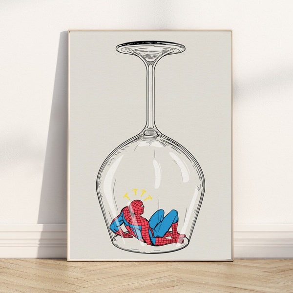 Spider-Man Under Glass - Wall Art - Spiderman - A4 & A3 Print sizes