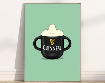 Baby Guinness Wall Art - Ireland - Guinness challenge - Colour Variations Available - (unframed)