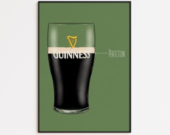 Impressão Split the G - Disponível em diferentes tamanhos - Arte de parede - Irlanda - Desafio Stout - Variações de cores disponíveis