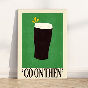 Bold Guinness Print - Wall Art - Ireland -  Funky Groovy - Colour Options Available - A4 & A3 Print sizes