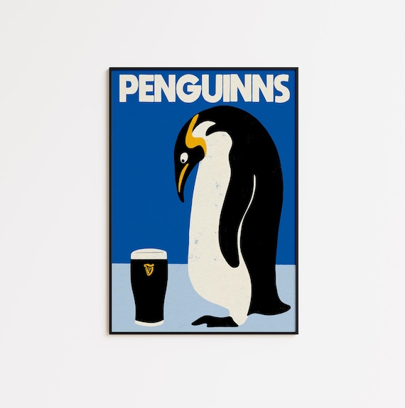 Penguin Stout Wall Art - Bold, Funky and Vibrant Poster - Fun