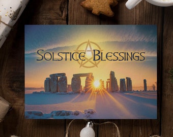 Yule Cards - Winter Solstice - Witchy Yule Card - Winter Sunrise At Stonehenge - Pagan Christmas Card, Wiccan Card, Witchy Card, Coven Gift