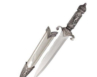 Goddess Athame Knife - Pewter Sheath, 8" Blade - Witch Altar Tool