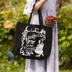 Witchy Tote Bag - Old Timey Apothecary Sign - Wiccan Tote, pagan tote, witch tote bag, purse, witchy bag, grocery bag beach bag, spell tote