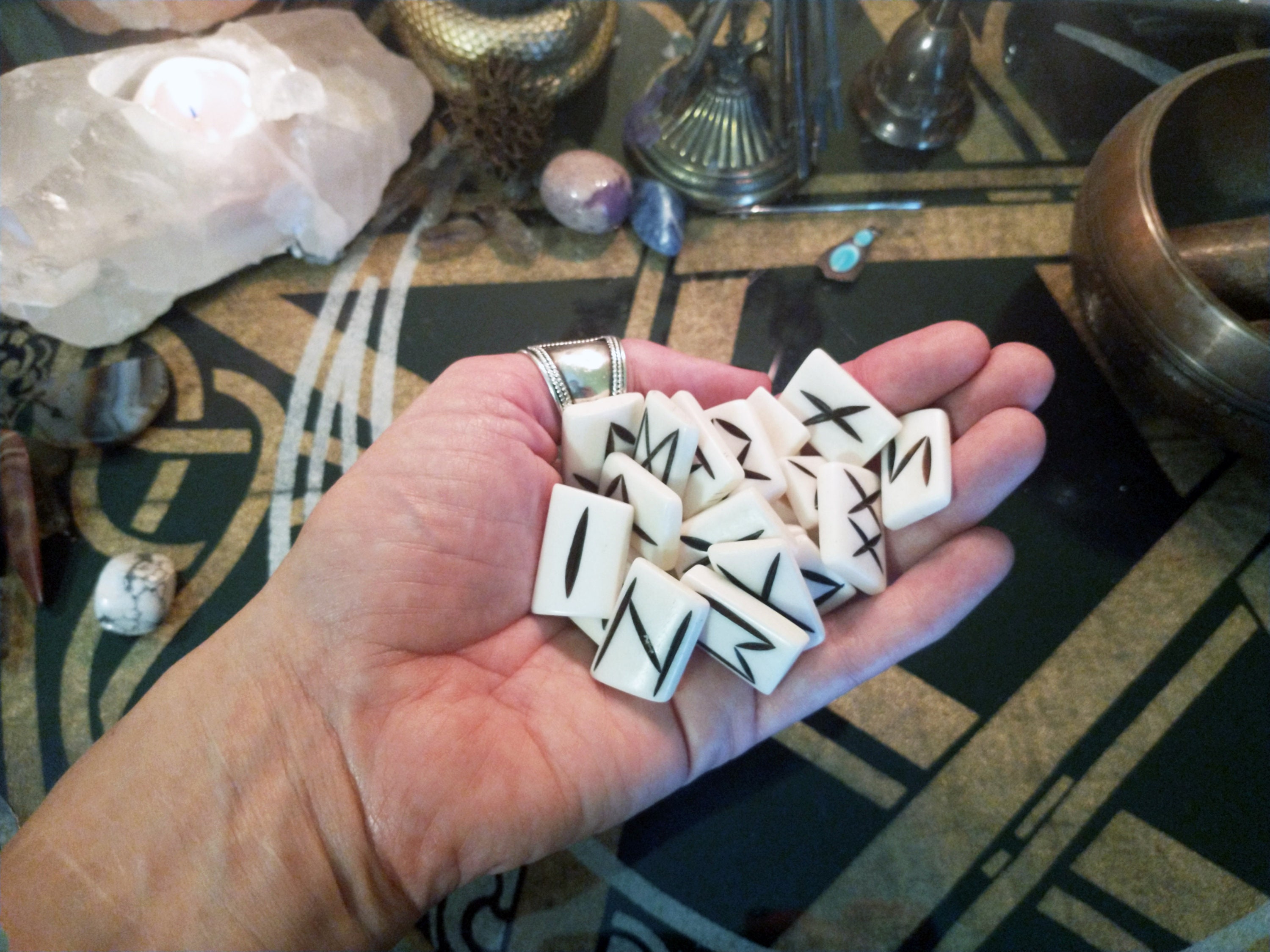 Bone Runes - Full Set - Hand Carved | Water Buffalo Bone | Divination ...