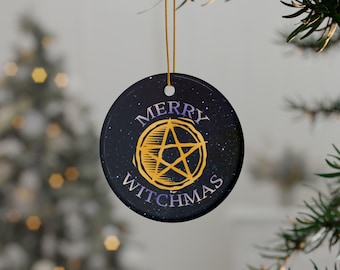 Merry Witchmas - Yule Ornament - Christmas Ornament - Pagan Ornament - Pagan gift, Pagan Man Gift, Wiccan Gift, Witch Gift