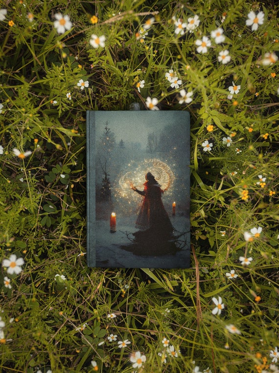 Winter Witch Book of Shadows - Witchy Notebook - Hardcover Grimoire for Witches, Pagans, Wiccans - 150 lined page notebook