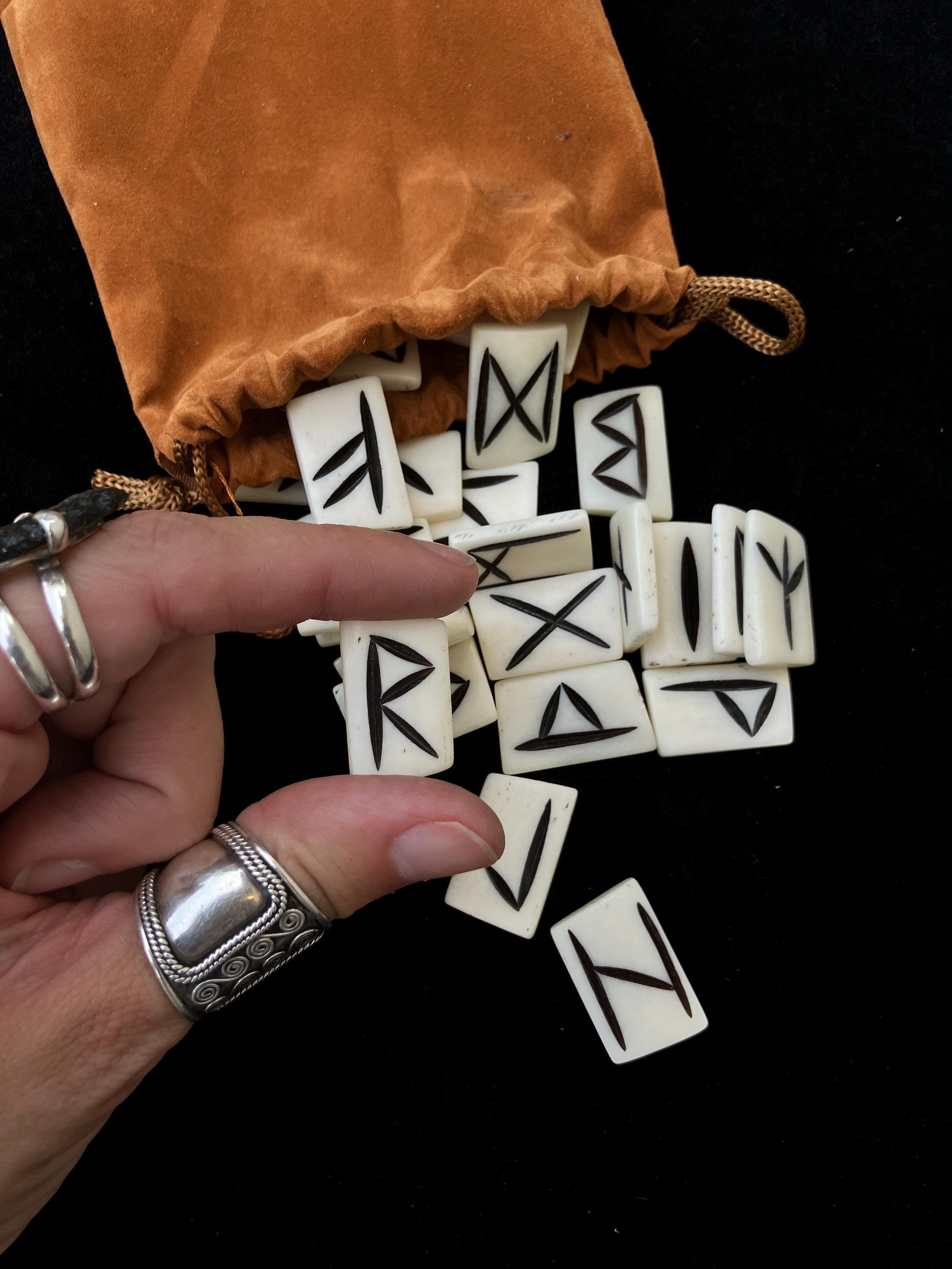 Bone Runes - Full Set - Hand Carved | Water Buffalo Bone | Divination ...