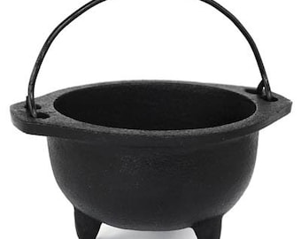 Altar Cauldron - 2 sizes Cast Iron Mini Cauldron for tabletop use, perfect for burning spells, herbs, incense and offerings