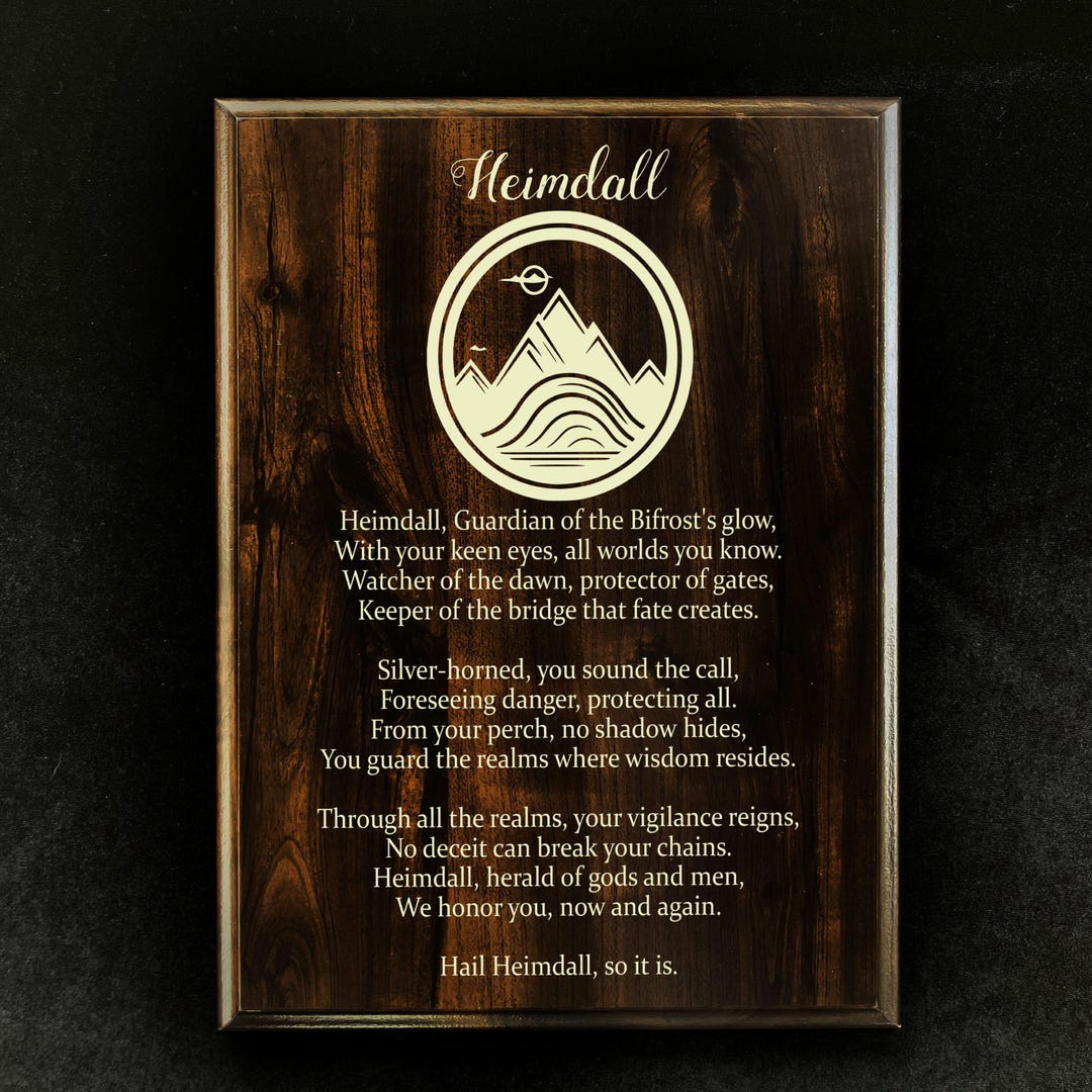 HEIMDALL Prayer Wall Plaque | Heimdall Invocation | Norse Guardian of ...