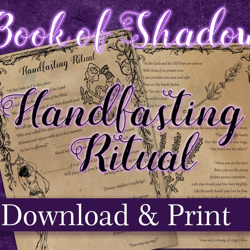 Handfasting Ritual Download and Print for Your Grimoire or
