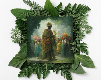 Célébration de Beltane - Art d'autel de Beltane - Art du 1er mai de l'homme vert - décoration païenne, décoration wicca, art sorcier, art déco sorcière, art du sabbat