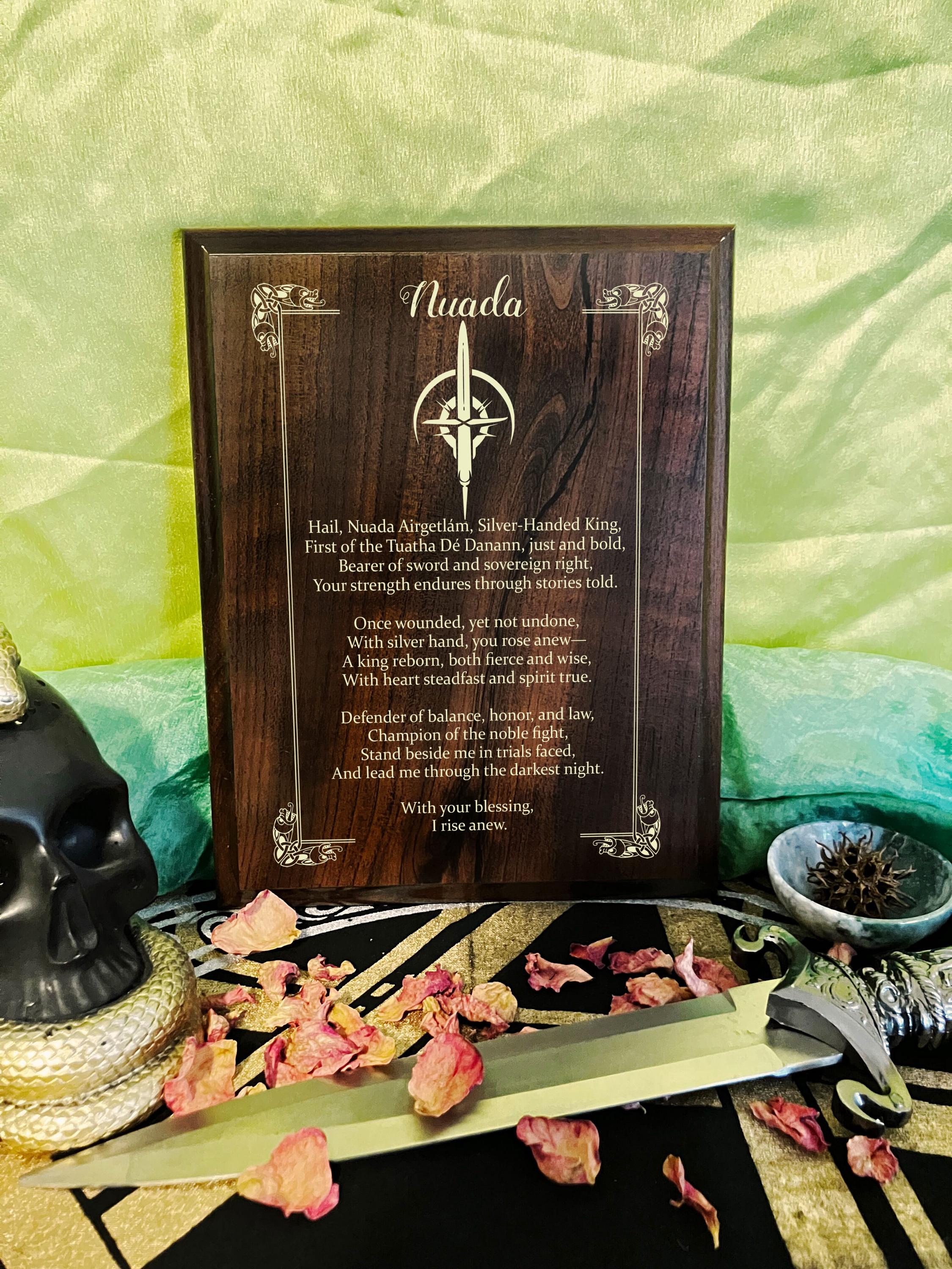 NUADA Prayer Wall Plaque | Silver-handed King of the Tuatha Dé Danann ...