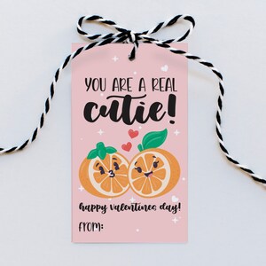 Personalize a sala de aula Dia dos Namorados Imprimível Nenhum Doce Festa de Dia dos Namorados Favor Pequeno Cutie Valentine Etiqueta Impressa Little Cutie Favor Tag
