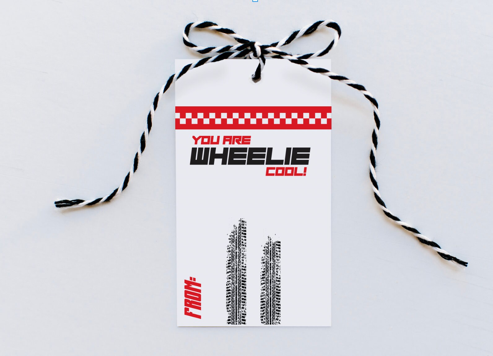 Custom Race Car Valentines Tag Printable Wheelie Cool Valentine Tag Boy ...
