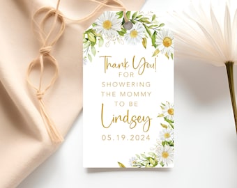 Daisy Shower Thank You Tag Wildflower Bridal Shower Tag Daisy Baby Shower Wildflower Thank You Favor Label Customized Shower Favor