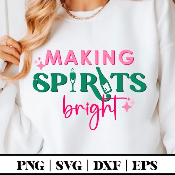 Making Spirits Bright Png Pink Christmas Png Making Spirits Bright Svg Pink Merry and Bright Pink Christmas Clipart Fun Holiday Spirit Png