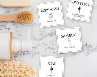 Minimalist Custom Shower Labels Waterproof Shower Labels Shower Gel Label Hand Soap Label Shampoo Conditioner Label Beauty Bar Custom Label
