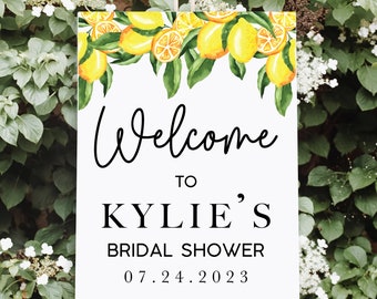 Summer Bridal Shower Welcome Sign Botanical Bridal Brunch Bridal Shower Foam Board Lemon Wedding Shower Sign Citrus Baby Shower Sign
