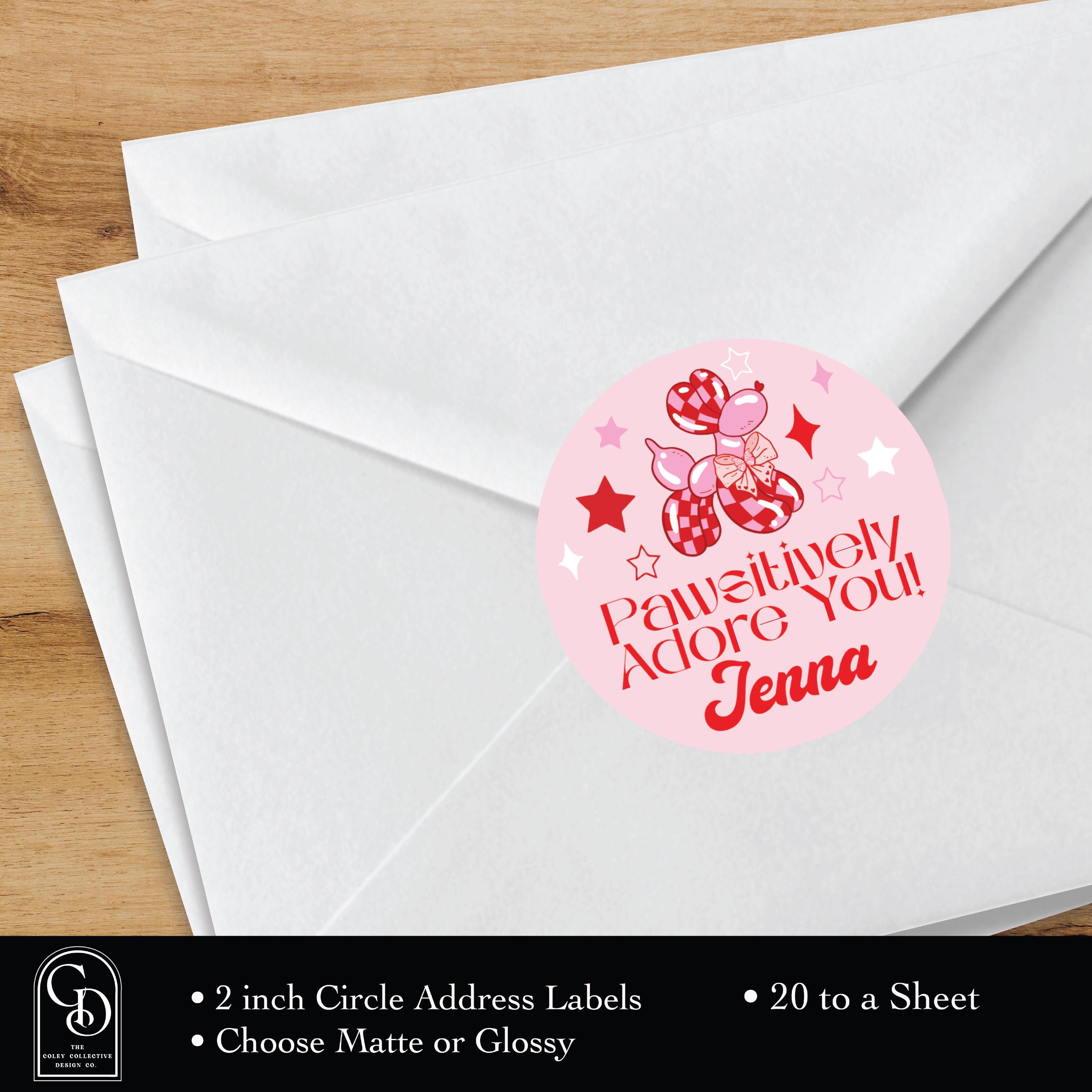 Custom Balloon Dog Valentines Labels | Pawsitively Adore You ...