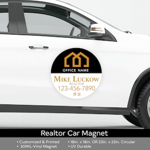 Custom Independent Realtor Car Magnet Custom Realty Car Magnet Large Circle Realtor Magnet Real Estate Marketing Signage Magnet