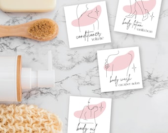Minimalist Custom Shower Labels Waterproof Shower Labels Shower Gel Label Hand Soap Label Shampoo Conditioner Label Beauty Bar Custom Label