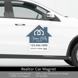 Customizable Realtor Magnet House Shaped Car Magnet Large Realtor Magnet Custom Real Estate Car Magnet Real Estate Car Magnet Realtor