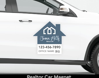 Customizable Realtor Magnet House Shaped Car Magnet Large Realtor Magnet Custom Real Estate Car Magnet Real Estate Car Magnet Realtor