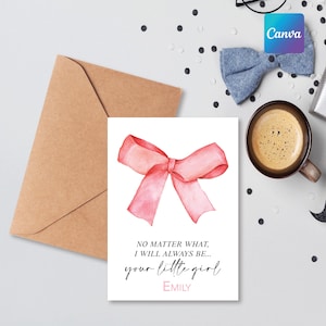 Kokette Vatertagskarte Daddy-Girl-Karte Vatertagskarte Von Tochter Karte zu Papa von Tochter immer Daddy-Girl druckbare Karte Canva